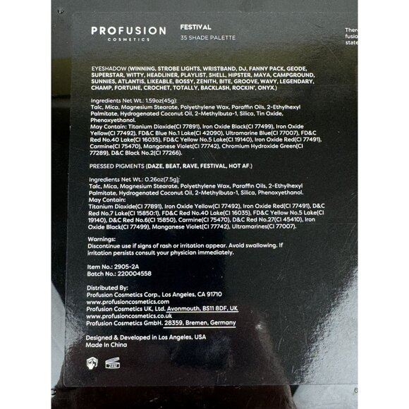 Profusion 35 Shade Festival Eyeshadow Palette Vibrant Multi-Finish Makeup NEW - Picture 4 of 7